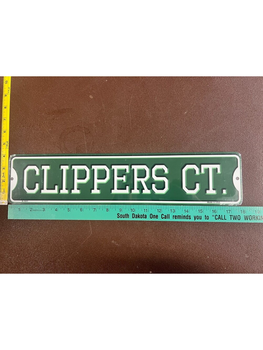 LA Clippers CT Green Aluminum Street Sign 4x18 Basketball Fan Decor
